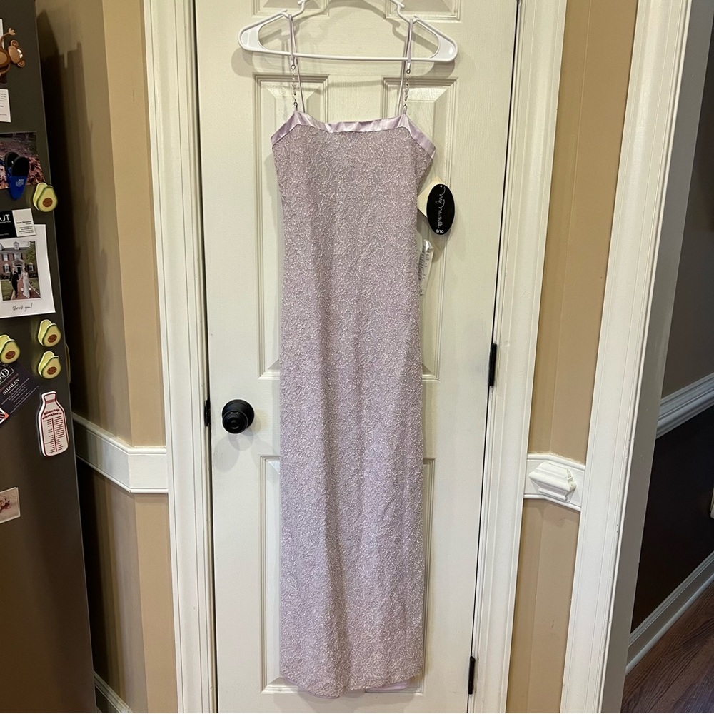 Vintage Y2K My Michelle Purple Lavender Long Dress Beaded Sparkles Shimmer Small